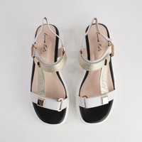 Roz White/ Gold Leather Sandals