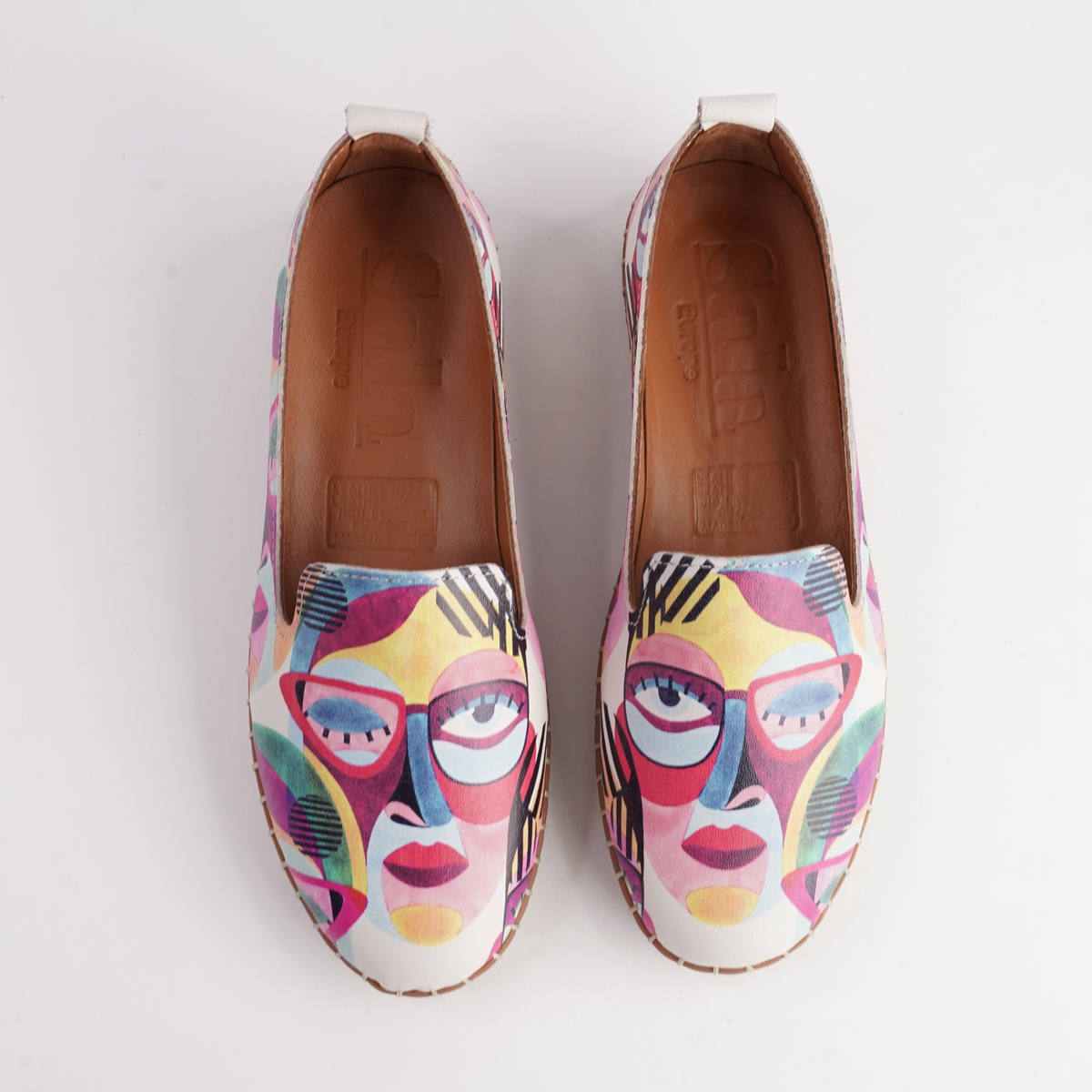 Reba Portrait Leather Flats - SALA | Shouz