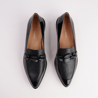Elliotts Black Patent/ Black Leather Loafers - DJANGO AND JULIETTE | Shouz