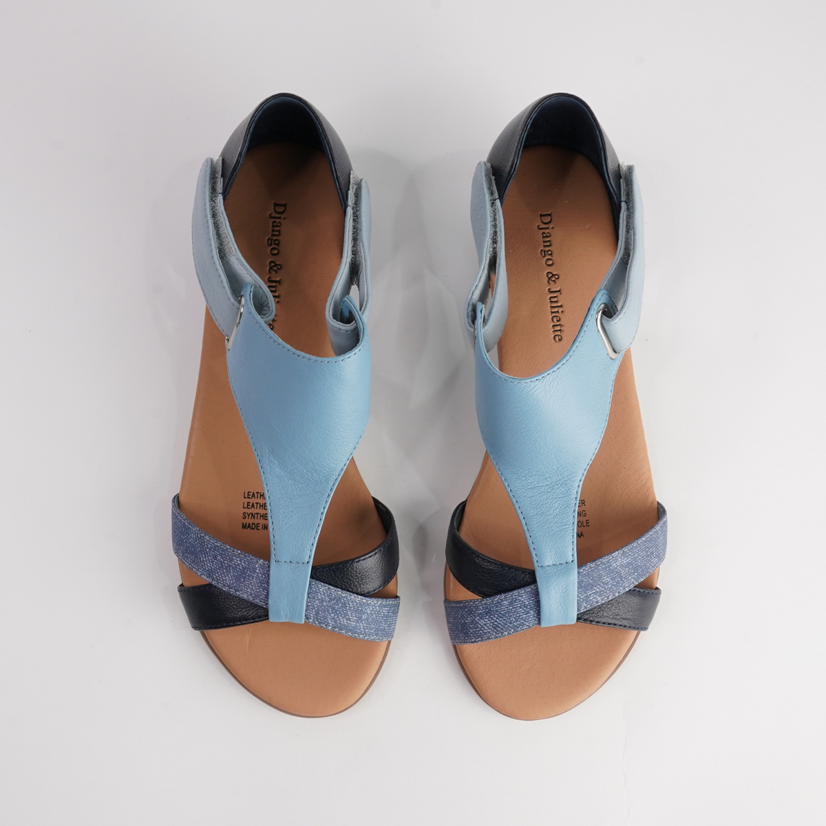 Hayzel Denim Multi Leather Sandals - DJANGO AND JULIETTE | Shouz