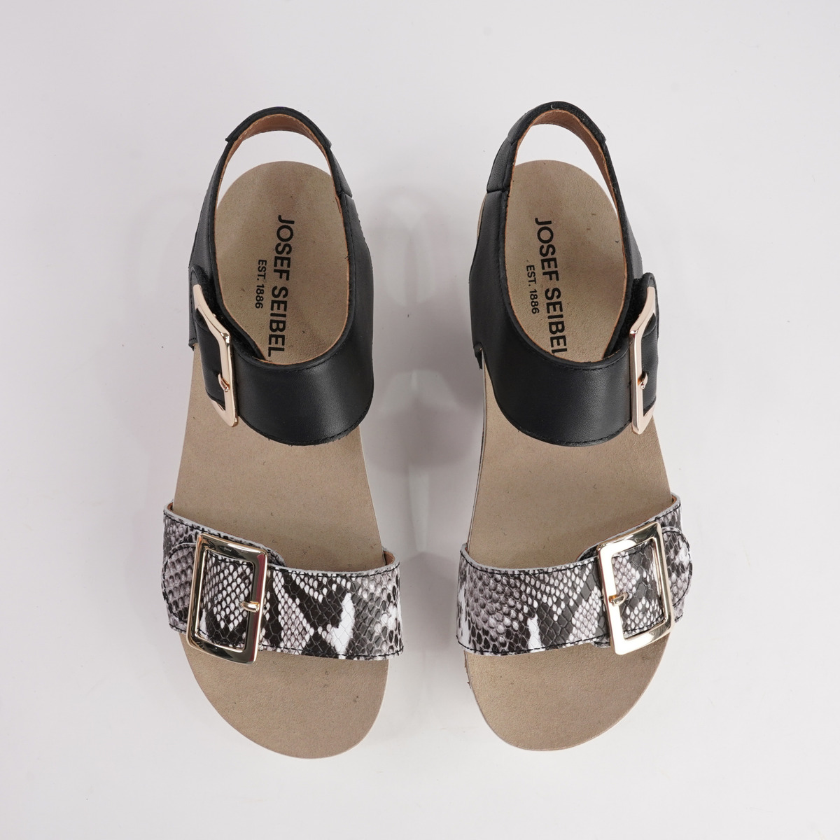 Quinn 02 Schwarz Combi Leather Sandals - JOSEF SEIBEL | Shouz