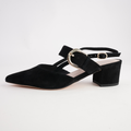 Asten Black Suede Heels