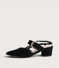 Asten Black Suede Heels