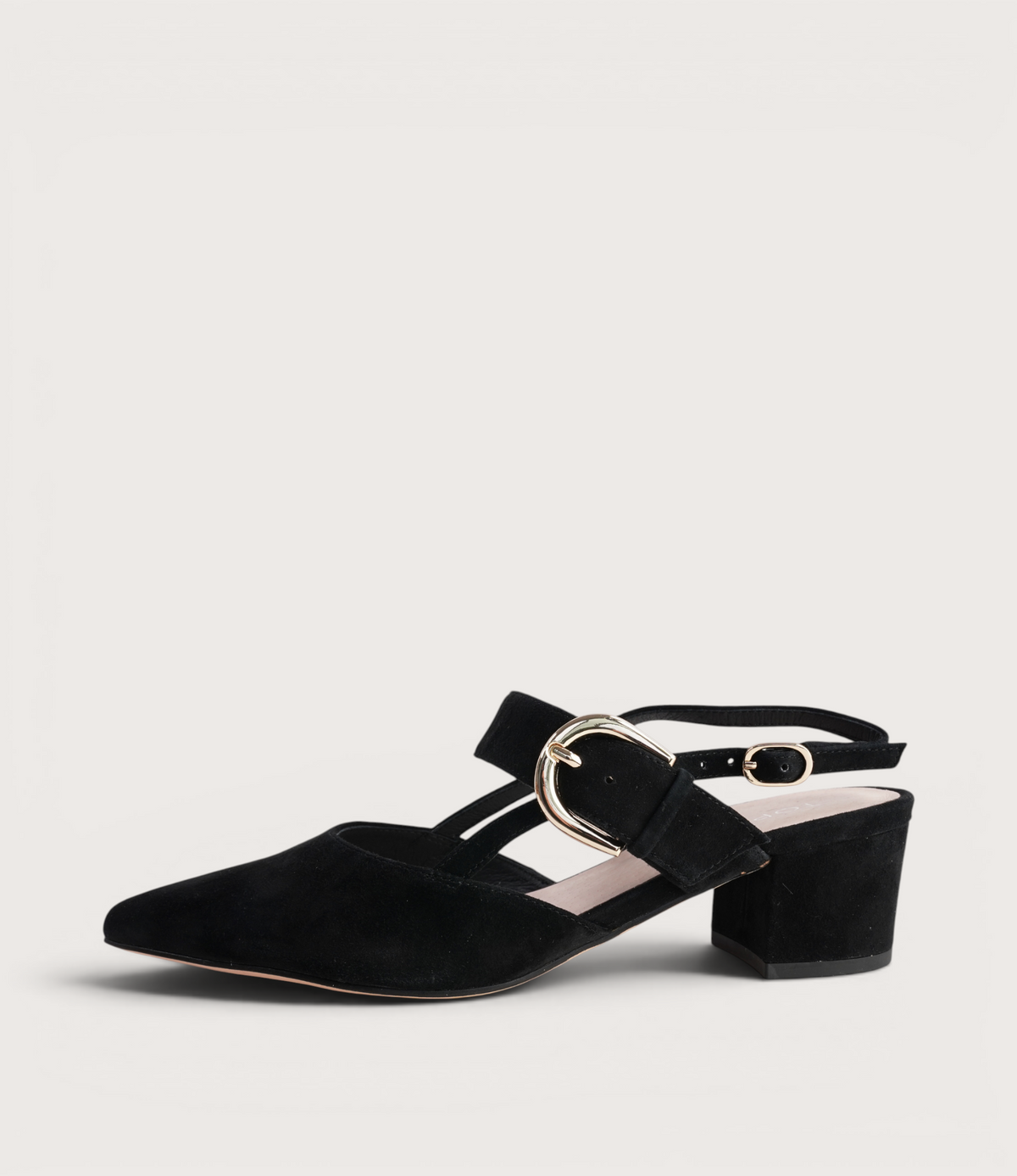 Asten Black Suede Heels