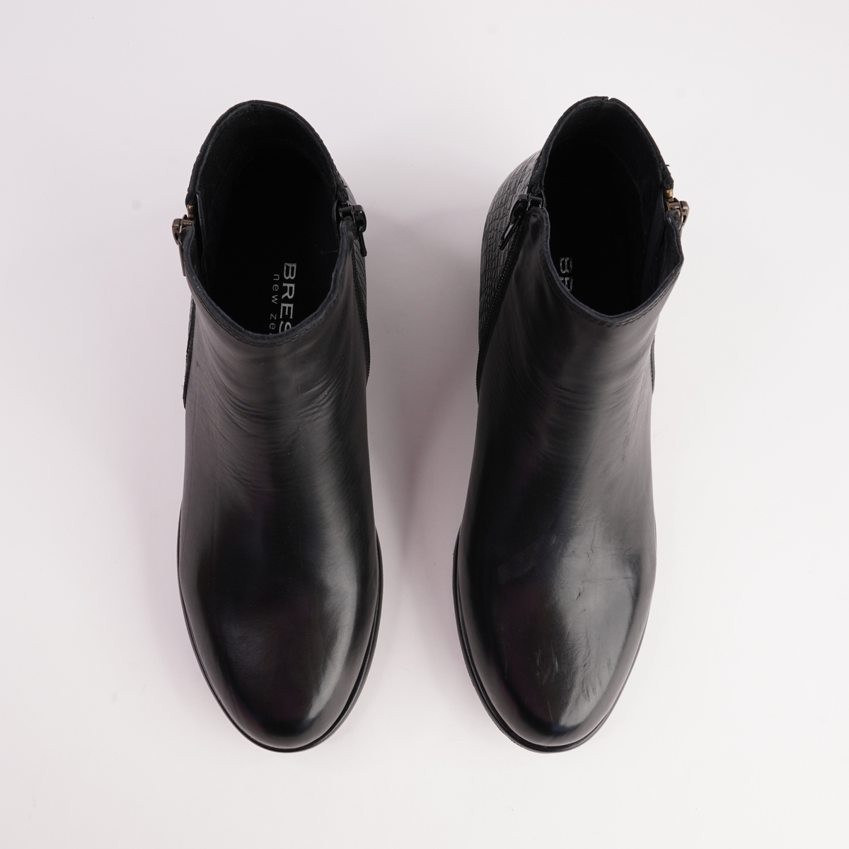 Lorenzo Black/ Croc Leather Ankle Boots - BRESLEY | Shouz