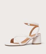 Petricia White Leather Heels