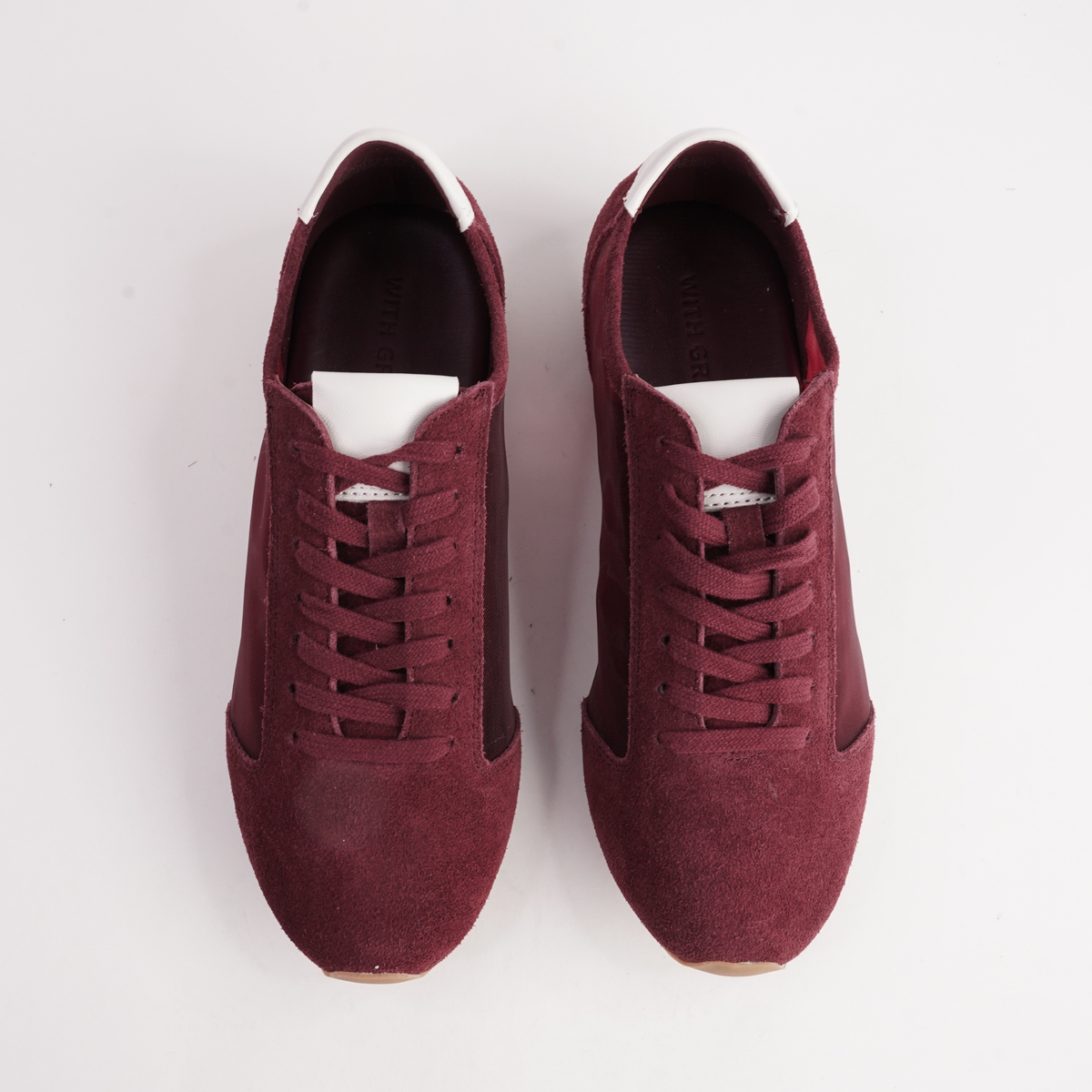 Ruby Burgandy Suede Sneakers - WITH GRACE | Shouz