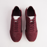 Ruby Burgandy Suede Sneakers - WITH GRACE | Shouz