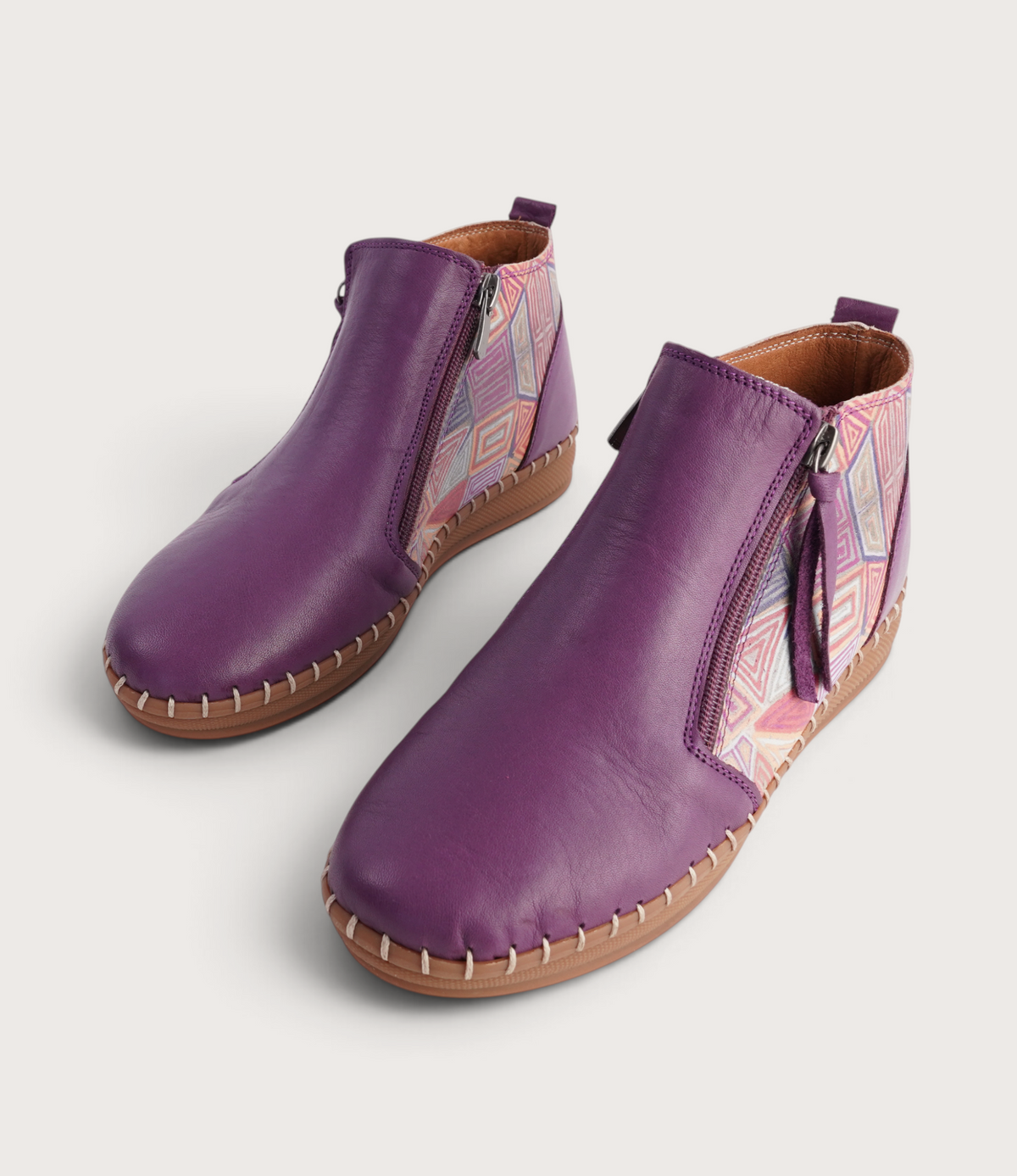 Regan Melanzana Mosaic Leather Ankle Boots