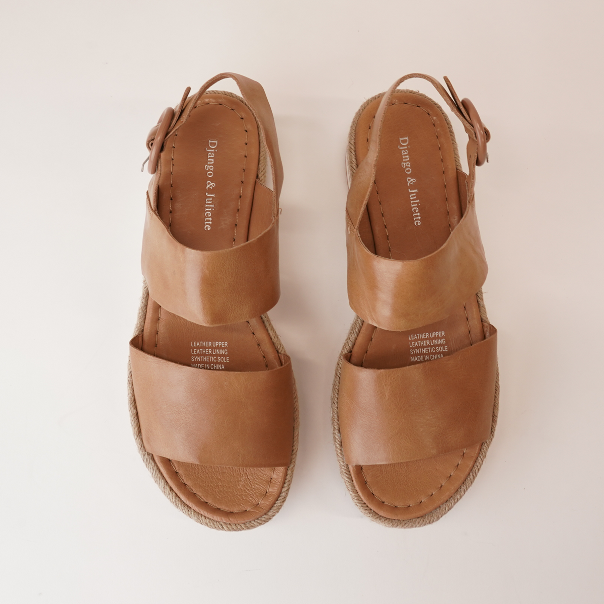 Atha Dark Tan Leather Sandals - DJANGO AND JULIETTE | Shouz
