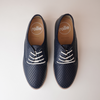 Derby Punch Navy Tumble Lace Up Flats