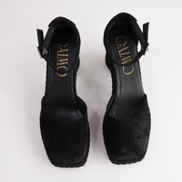 Eldon Negro Nubuck Leather Heels - GAIMO | Shouz