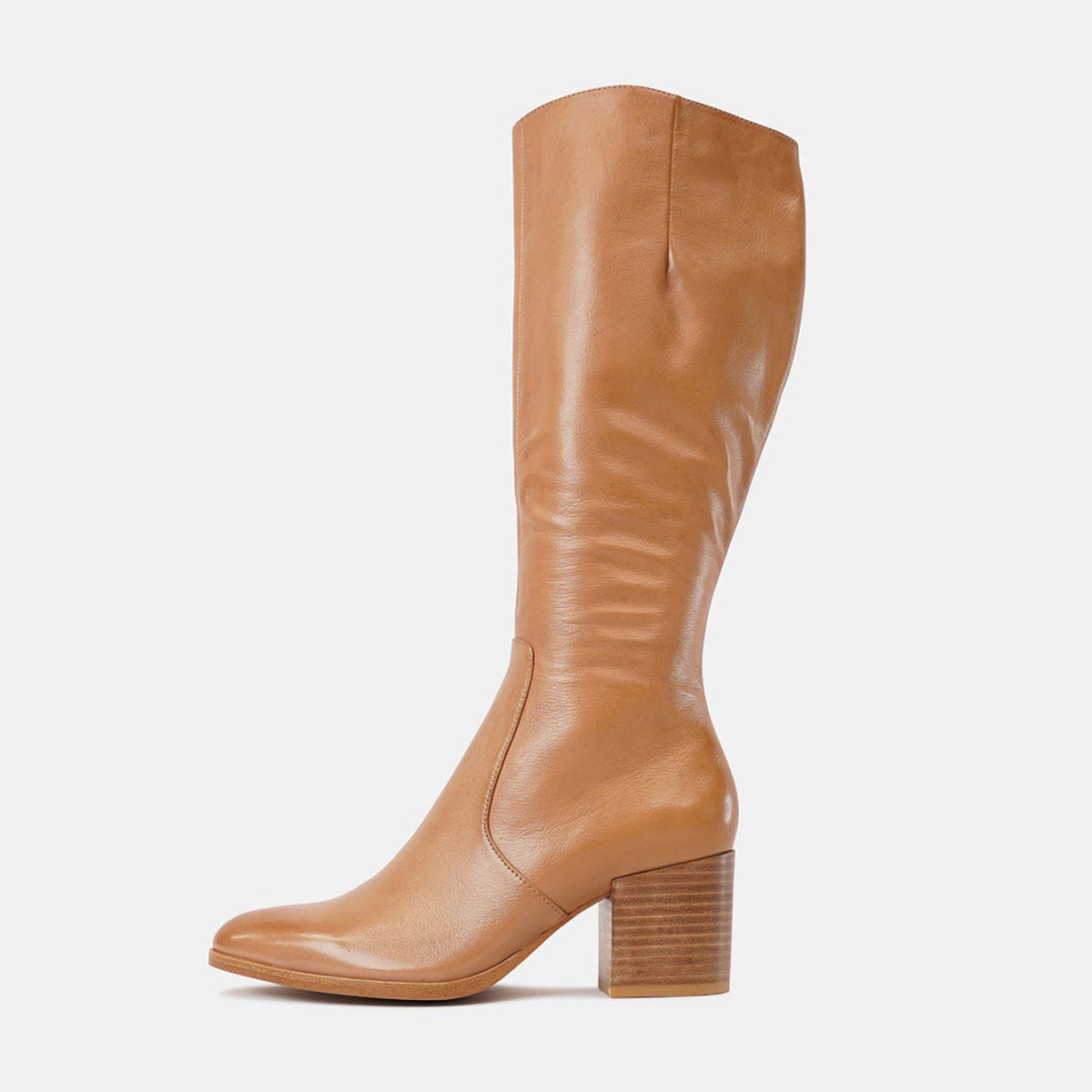 Zodiak Tan/Natural Leather Knee High Boots