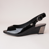 Raite Black Patent Leather Wedges