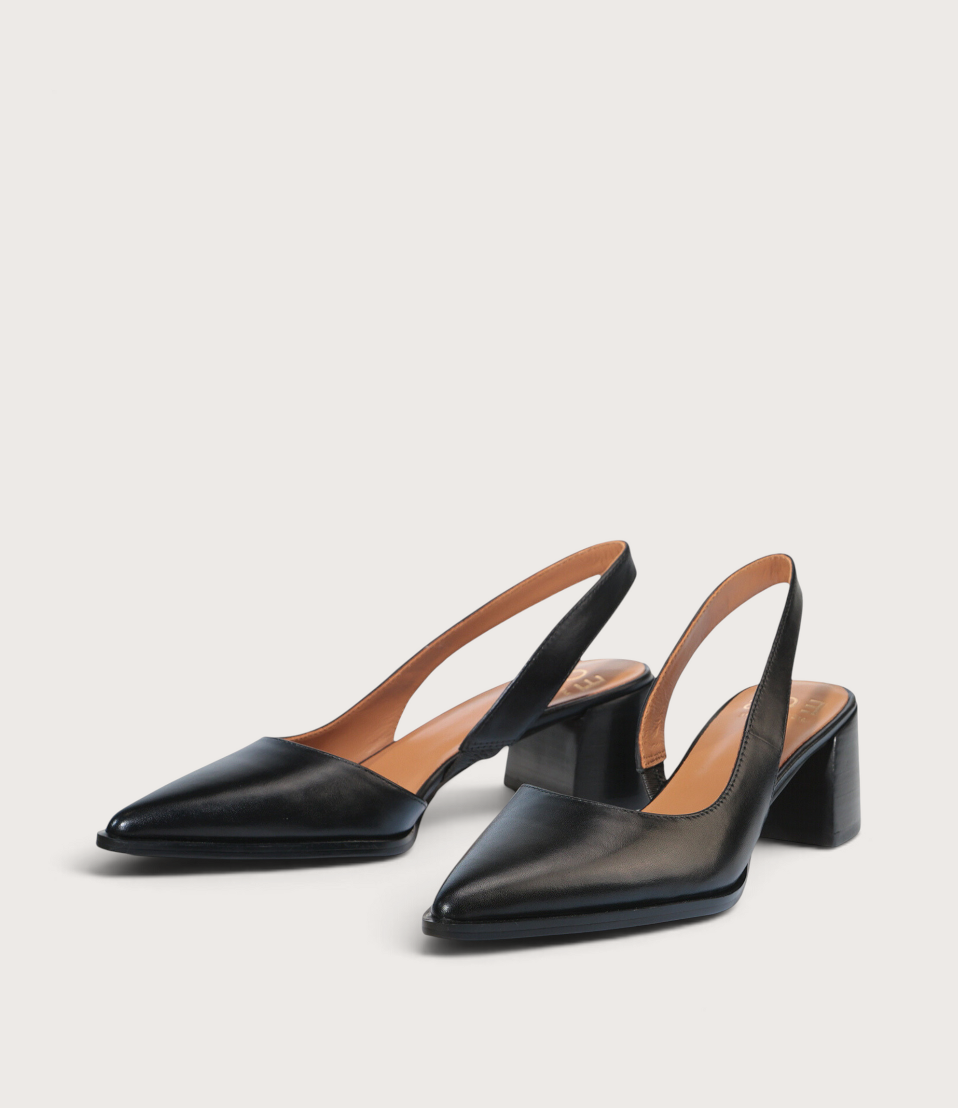 Aura Black Leather Heels