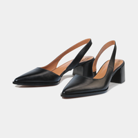 Aura Black Leather Heels - EOS FOOTWEAR | Shouz