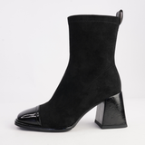 Abolish Black Patent/ Black Suede Stretch Boots - BRESLEY | Shouz