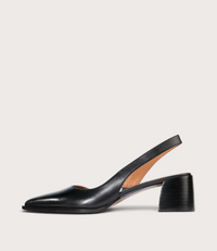 Aura Black Leather Heels