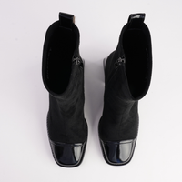 Abolish Black Patent/ Black Suede Stretch Boots - BRESLEY | Shouz