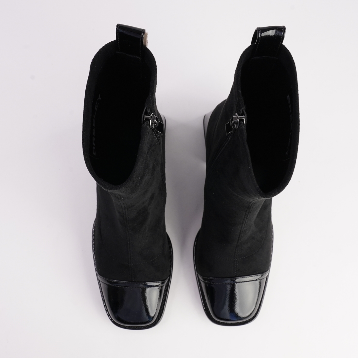 Abolish Black Patent/ Black Suede Stretch Boots - BRESLEY | Shouz