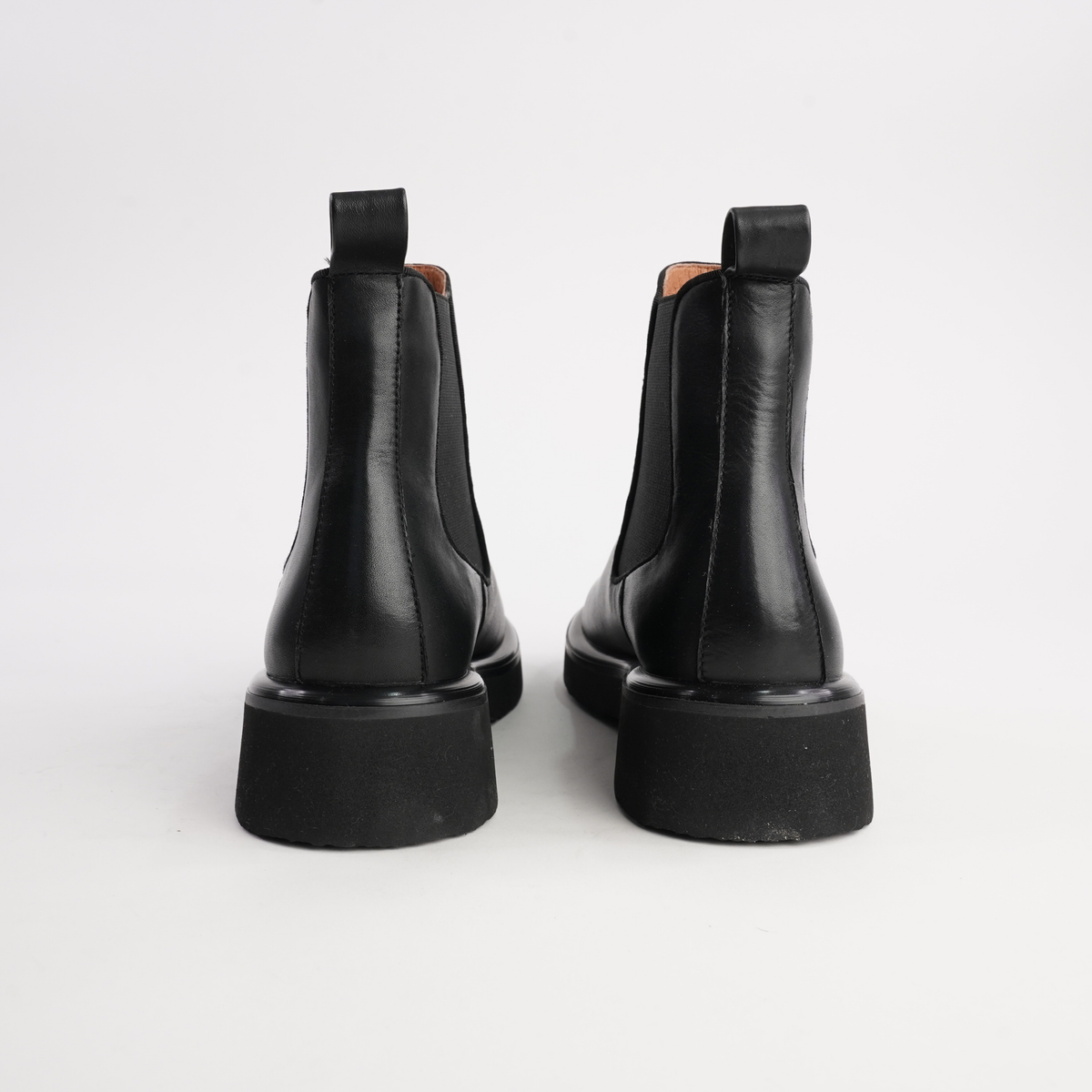 Thea Black Leather Ankle Boots