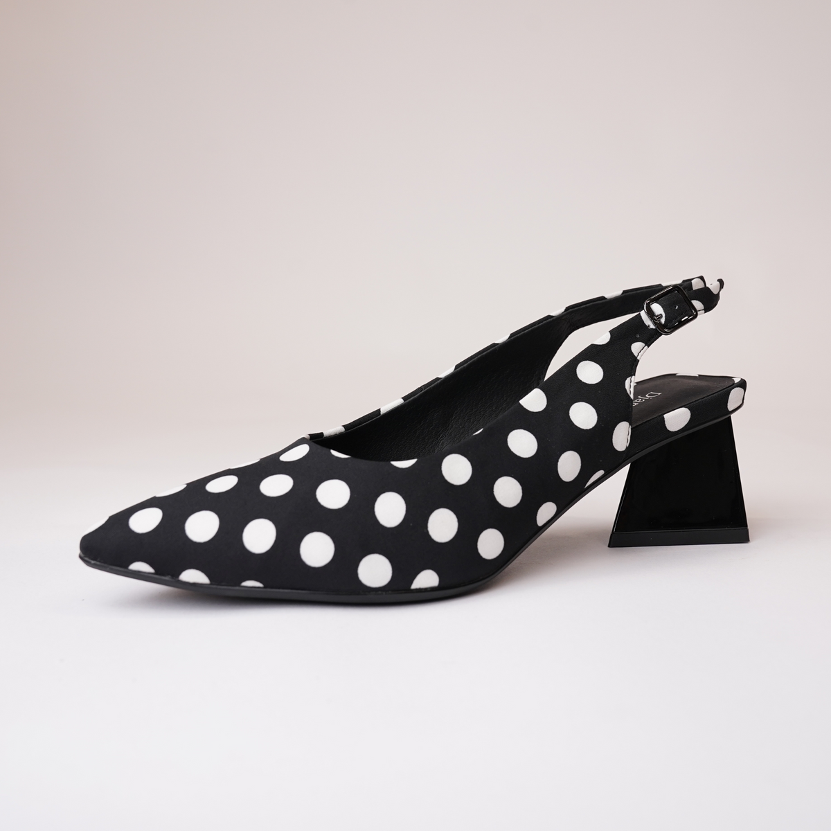 Ihops Black White Spots Leather Heels - DJANGO AND JULIETTE | Shouz