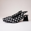 Ihops Black White Spots Leather Heels