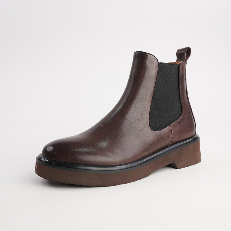 Thea Chestnut Leather Ankle Boots