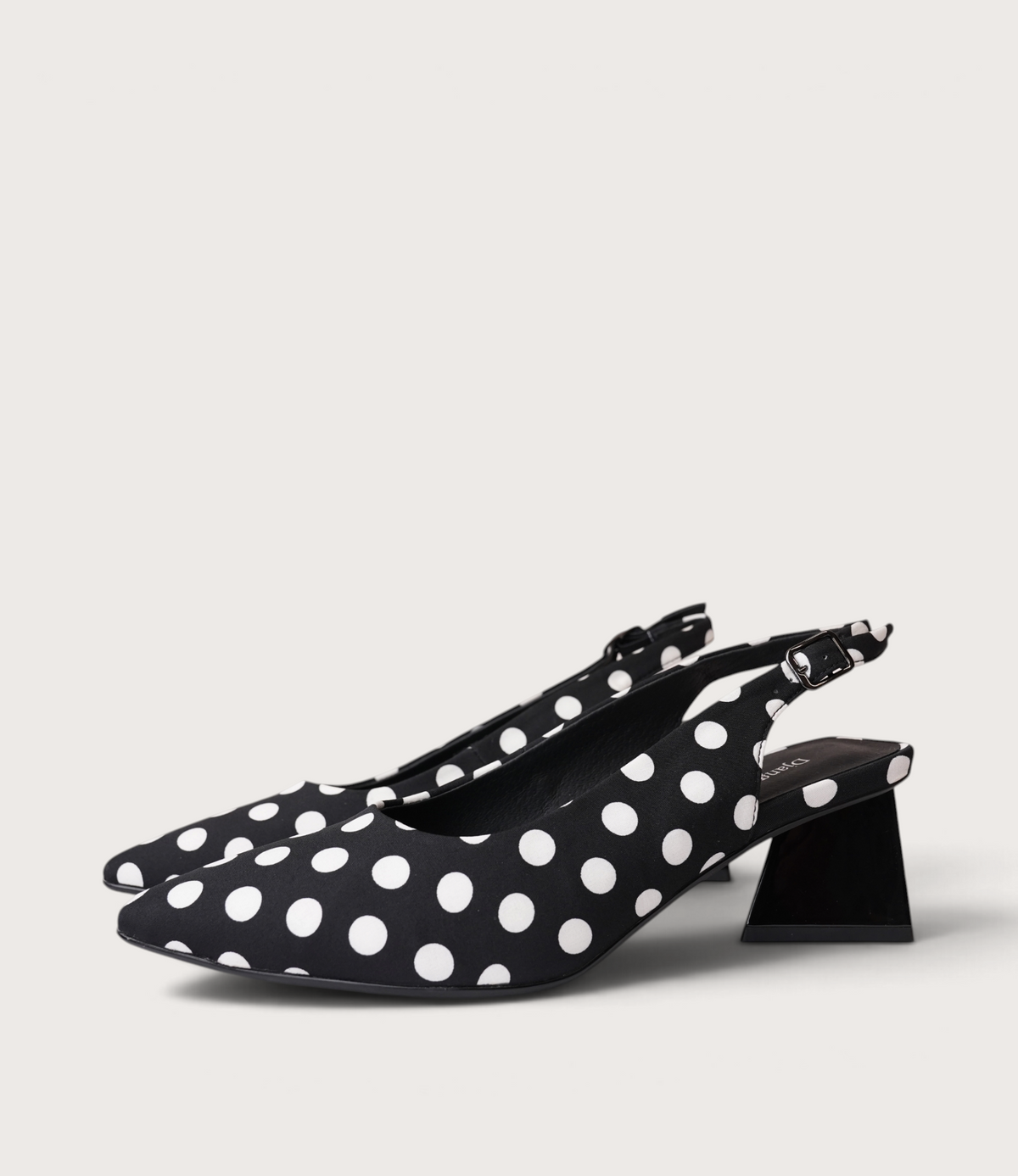 Ihops Black White Spots Leather Heels - DJANGO AND JULIETTE | Shouz