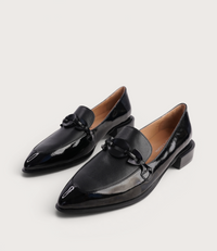 Elliotts Black Patent/ Black Leather Loafers