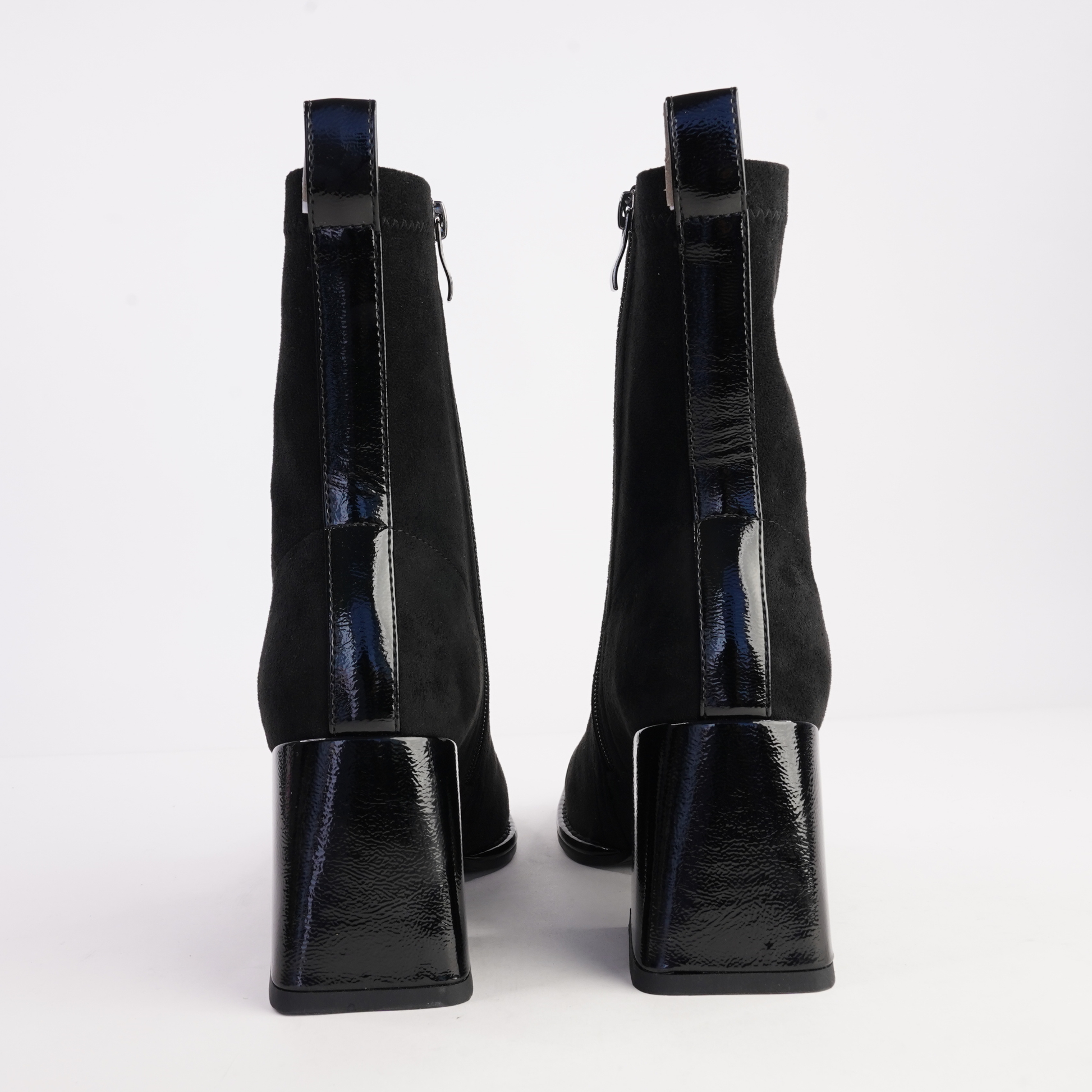 Abolish Black Patent/ Black Suede Stretch Boots - BRESLEY | Shouz