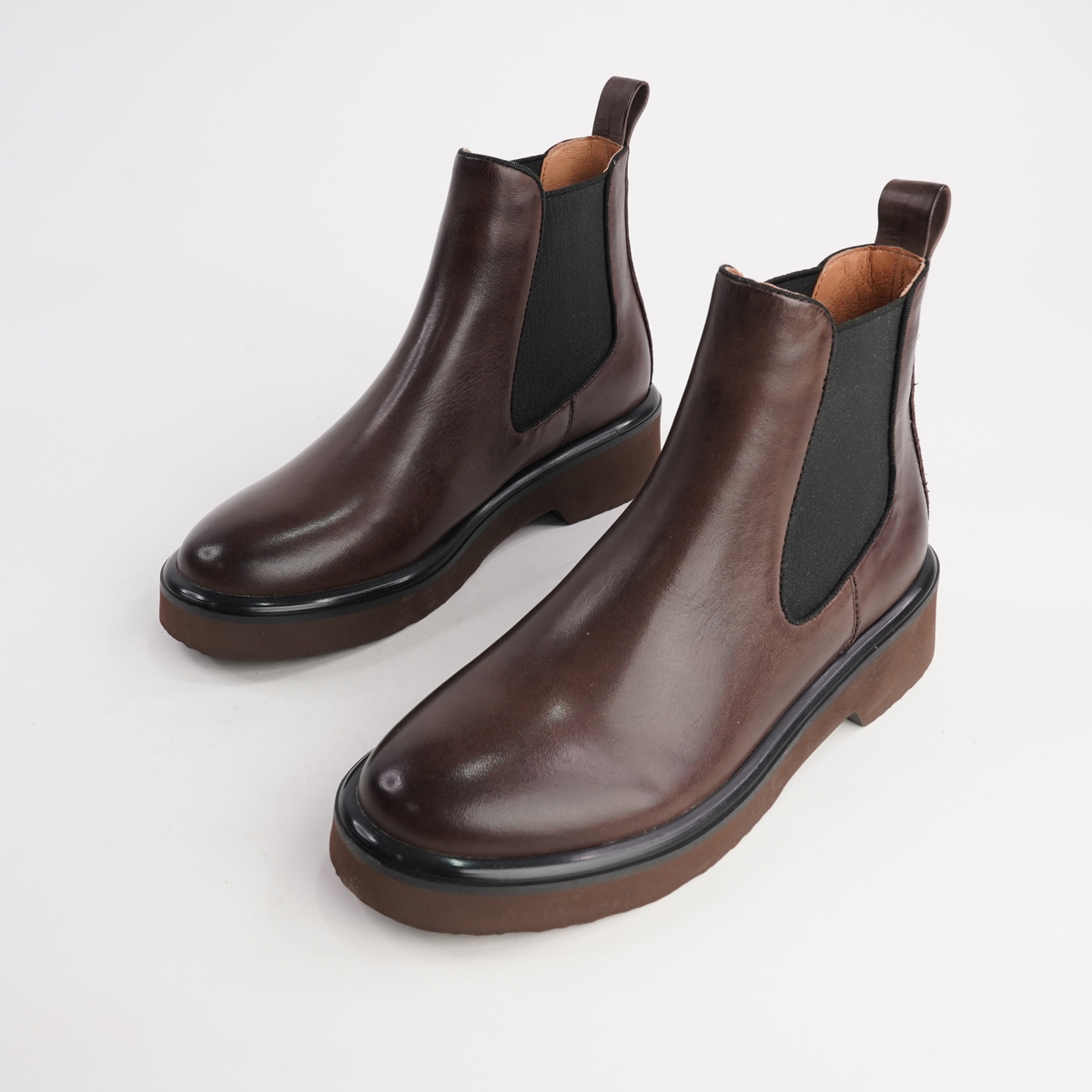 Thea Chestnut Leather Ankle Boots
