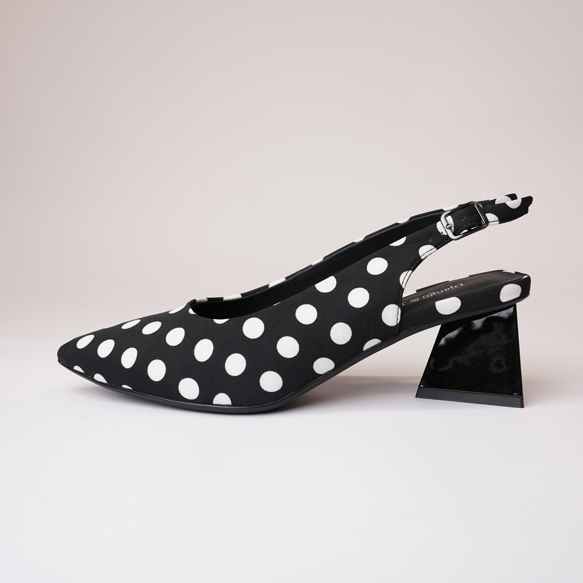 Ihops Black White Spots Leather Heels - DJANGO AND JULIETTE | Shouz