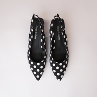 Ihops Black White Spots Leather Heels