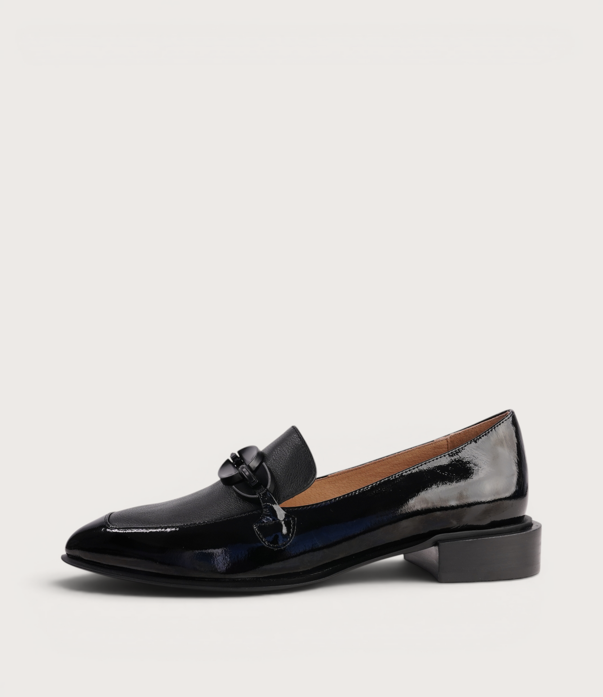Elliotts Black Patent/ Black Leather Loafers