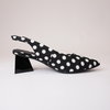 Ihops Black White Spots Leather Heels