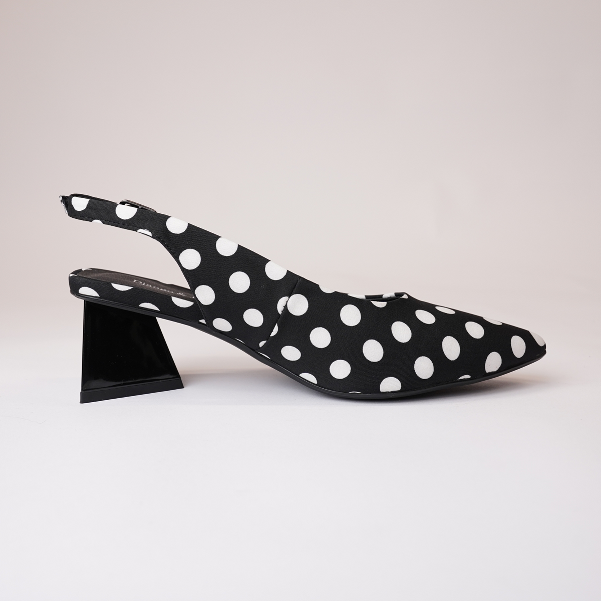 Ihops Black White Spots Leather Heels - DJANGO AND JULIETTE | Shouz
