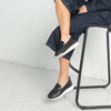 Peggy Black Leather Loafers