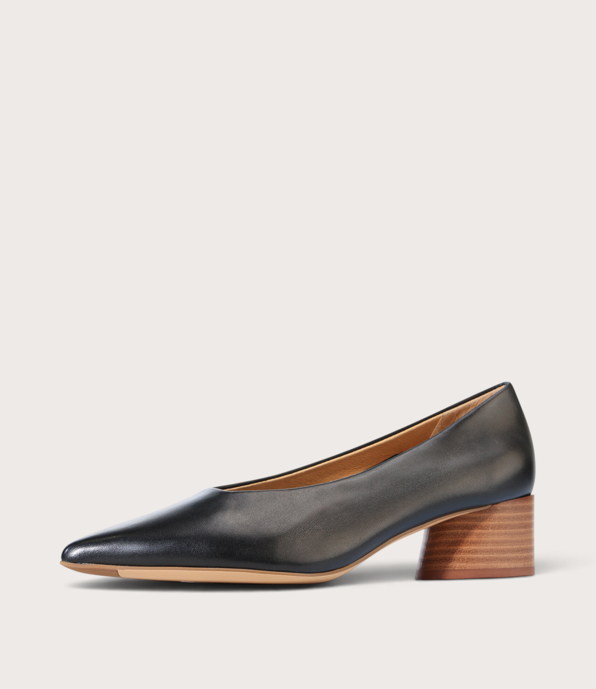 Hatten Black Leather Heels