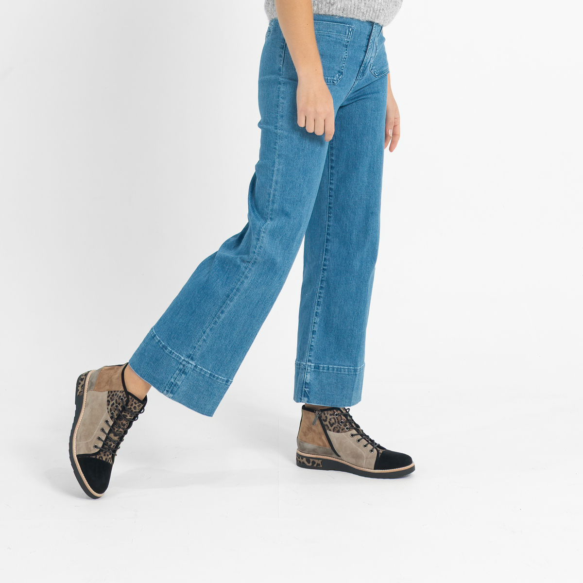 Regine Leopard Multi Leather Ankle Boots - DJANGO AND JULIETTE | Shouz