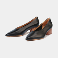 Hatten Black Leather Heels - EOS FOOTWEAR | Shouz