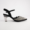 Kyler Black/ Gold Leather Heels