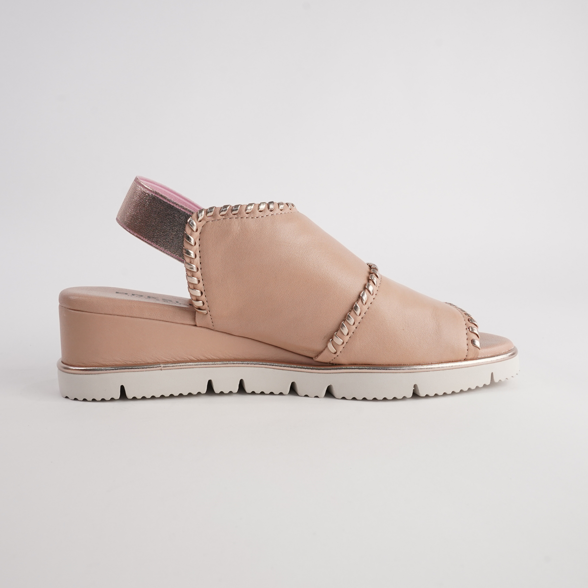 Sigma Powder/ Rose Gold Leather Sandals - BRESLEY | Shouz