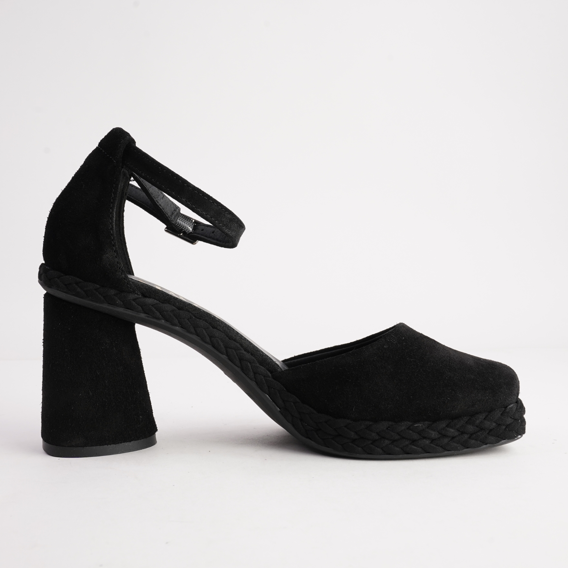Eldon Negro Nubuck Leather Heels - GAIMO | Shouz