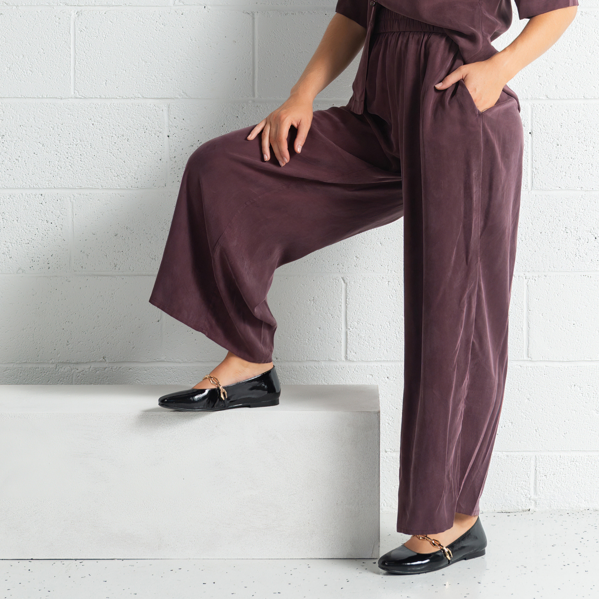 Petra Black Patent Ballet Flats - BRESLEY | Shouz