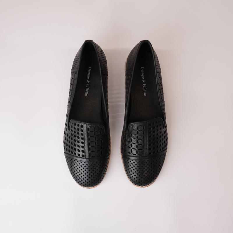 Alycia Black Leather Loafers