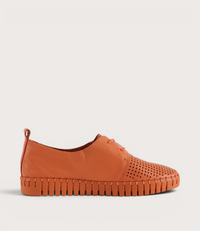 Huston Orange/ Orange Sole Leather Sneakers