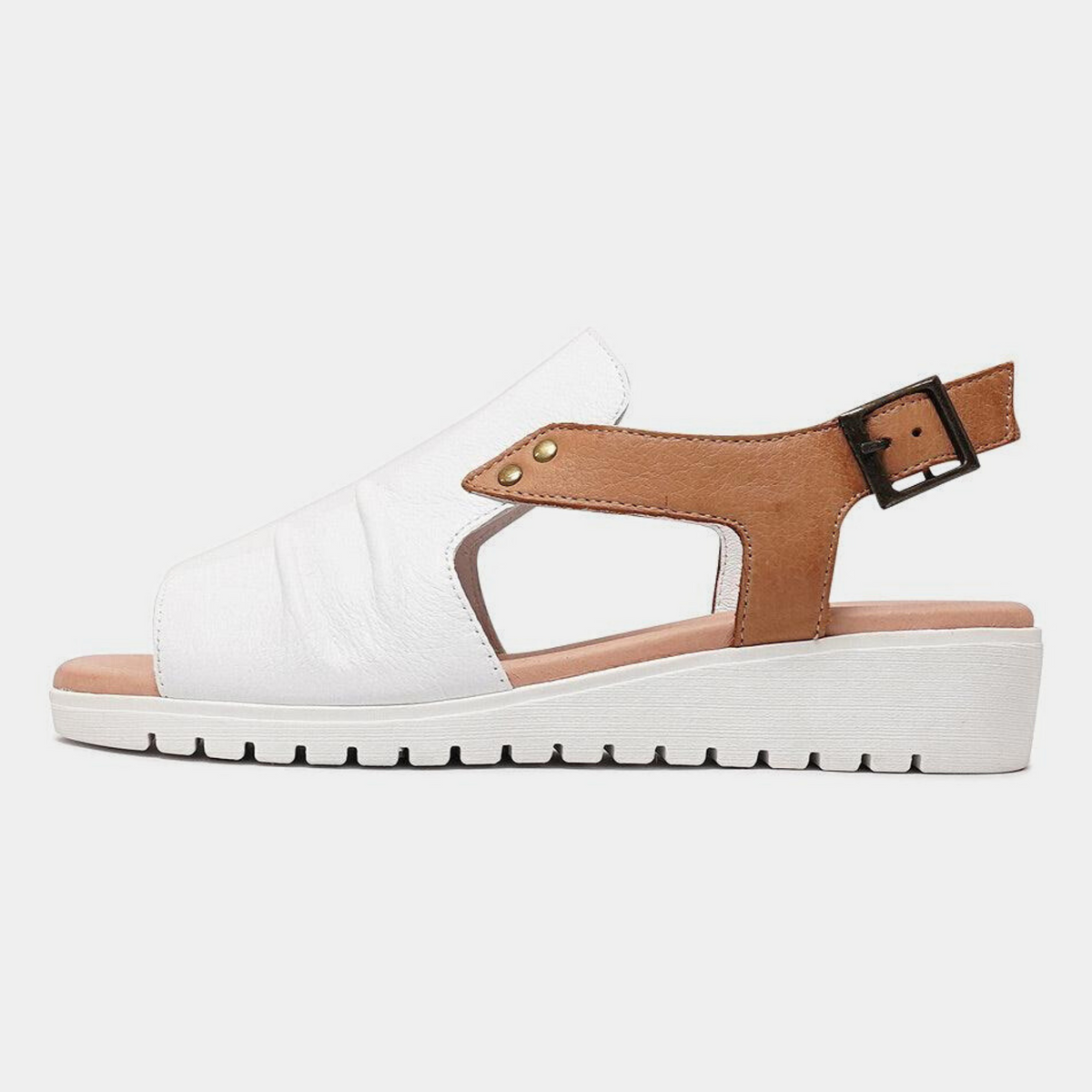 Madis White Leather Sandals - DJANGO AND JULIETTE | Shouz