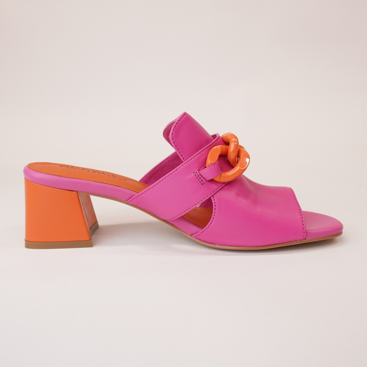 Adder Fuchsia/ Orange Leather Heels - BRESLEY | Shouz