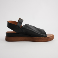 Positano Black Leather Sandals